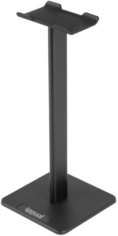 Iggual – Soporte Auriculares, Reposa Cascos Gaming con Base Pesada y ABS, para Escritorio y Todos los Tamaños de Auriculares, Color Negro