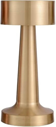 Kizozo Tischlampe Kabellos, LED Akku Tischleuchte, Tischlampe mit Batterie, LED Tischlampe dimmbar, Nachttischlampe, Schreibtischlampe, Tischleuchte für Wohnzimmer, Schlafzimmer, 3 Lichtfarben (Gold)