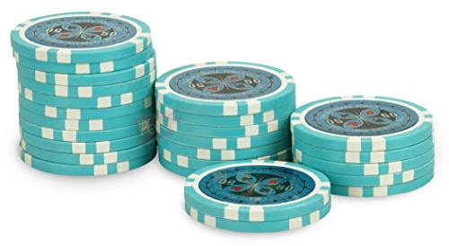 Rouleau 25 jetons Ultimate Poker Chips 50 Bleu Ciel