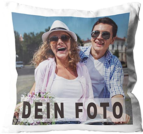 WarmherzIch Kissen mit Foto Bedruckt und personalisiert aus 100% Baumwolle mit Füllung – Fotokissen: eine wunderbare Geschenkidee mit Bild oder Grafik Bedruckt