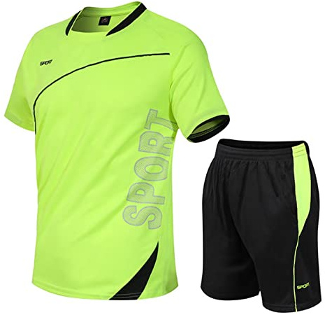 Gavena Kids Sport Shorts Sets Boys Football Training Suit Shorts and T-shirt Set School PE Tracksuit Mesh Sport Uniform Jersey Kit 4-13 Years