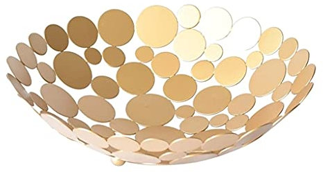OUSIKA Ciotola for cesto di frutta Cesto di frutta creativo Cesto di drenaggio for cucina moderna in ferro battuto nero Cesto di frutta for spuntino domestico Decorativo for tavolo Piatti (Color : Go