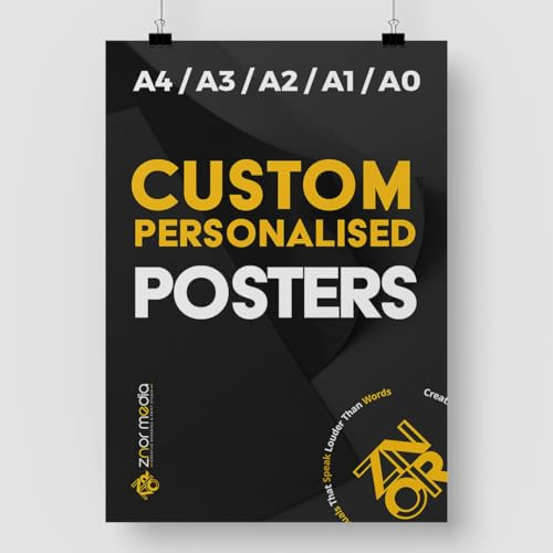 ZNOR Personalised Posters Add Your Own Custom Photo/Logo/Text Banner for Business Ads, Custom Wall Art Vinyl Prints for Home and Office Decor Create Your Own Design