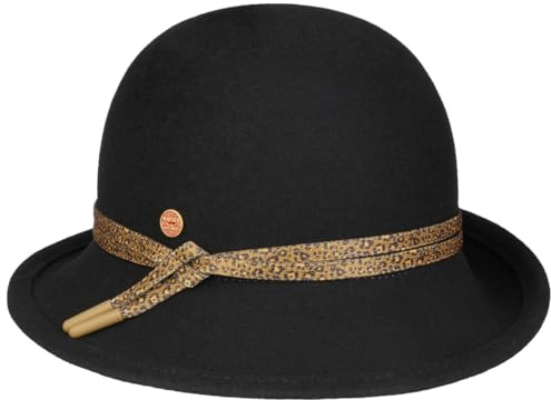 Mayser Mia Soft Wool Glockenhut Wollhut Damenhut Wollglocke Damenglocke Damen - Made in The EU Winter Herbst-Winter - One Size schwarz