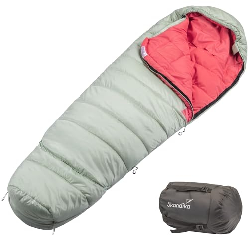 Skandika Schlafsack Gjora Junior | Mumienschlafsack für Kinder, 3-4 Jahreszeiten, 190/160 × 50 cm, mitwachsend, Nylon-Ripstop, kompakt, Packsack | Outdoor & Indoor Kinderschlafsack, Camping, Wandern
