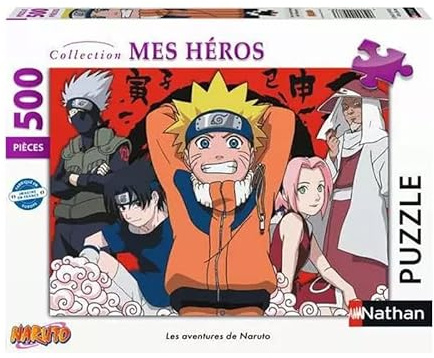 Nathan - Puzzle 500 Teile - Die Abenteuer von Naruto - Erwachsene und Kinder ab 12 Jahren - Hochwertiges Puzzle - Perfekte Integration - Meine Helden Kollektion - 12000973