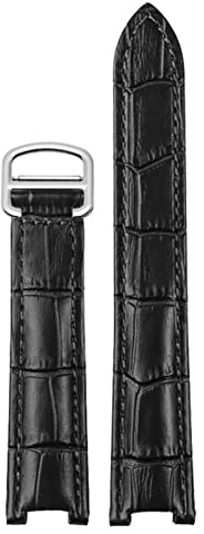 EAMOM Echte Leder -Uhrband -Männer Frauen für Cartier Pasha W3108/HPI004 Klappschnalle Konkavengurt 21x15m 20x12mm 18x10 mm Uhrenbandbänder