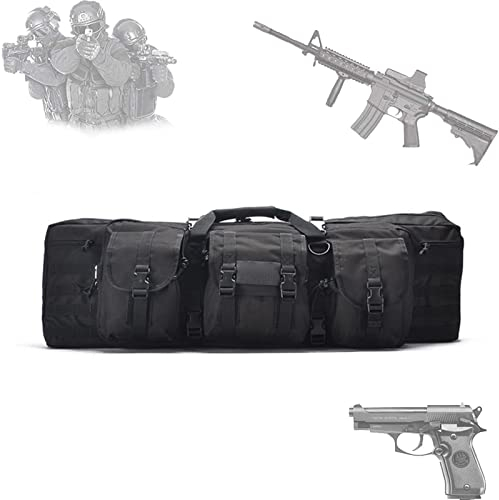 ANSNOW Weiche Waffentasche, Klassische Taktische Doppel-Langgewehr-Pistole, Waffentransporttasche, Multifunktionale Waffentasche, Weiche Gewehrtasche, Perfekt Für Lagerung Und Transport/Schwarz/107