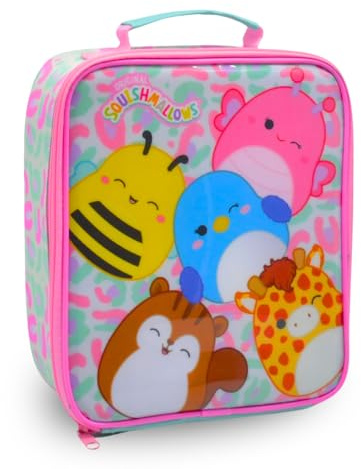 HOX 94467 Squishmallows Box für Schule, Kinder, lebensmittelecht, PEVA & strapazierfähiges Polyester, isolierte Lunchtasche mit Griff und Reißverschluss, Geschenk für Fan und Sammler, offizielles