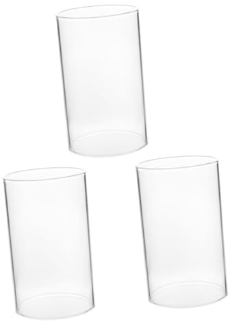 STOBAZA 3 Portavelas De Cristal De Lujo Alto Y Cilíndrico para Velas con Extremo Abierto para Decoración.
