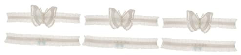 SOIMISS 3stücke Braut-Strumpfband Aus Spitze Mit Elastischem Beinring Hochzeitsaccessoires Für Frauen Romantische Dekoration Mit Schleife Für Hochzeiten Und Partys A-Stil