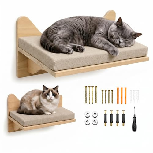 EXTFANS Gatos de Pared de Escalada, Gran Estante para Gatos para Montaje en Pared, Gato montados en la Pared, estantes de Pared para Escalar, Juegos, 38 x 27 cm