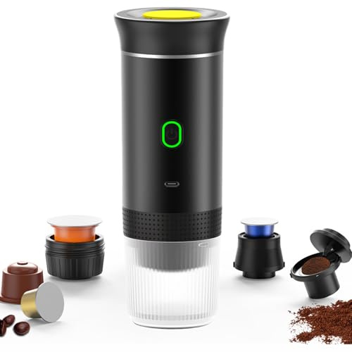 iFCOW Macchina per caffè espresso portatile, macchina da caffè espresso da viaggio piccola macchina da caffè elettrica per casa viaggi campeggio escursionismo ufficio