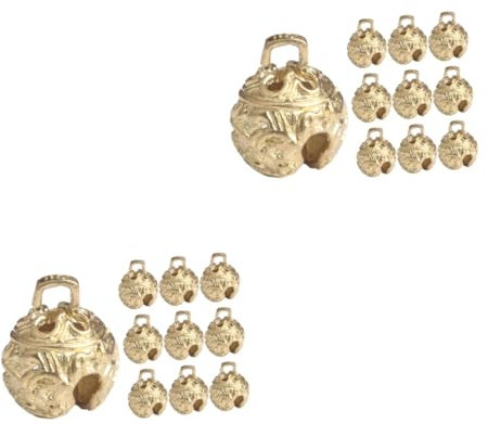 FUNOMOCYA 20 STK Kleine Messingglocke Kuhglocke Laute Glocken Miniaturglocken Glockenanhänger Rustikale Glocken Dekorative Glocken Weihnachtsglocken Glückliche Glocke Windspielglocken Golden