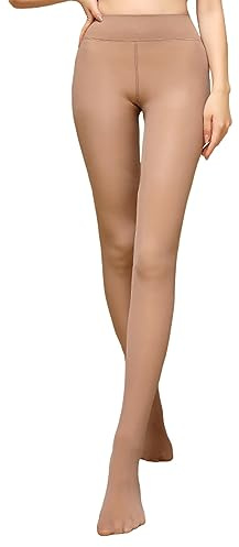 Gefütterte Strumpfhose Damen Gefälschte Durchscheinend Feinstrumpfhose Damen Hohe Taille Abnehmen Winterstrumpfhose Damen Gefüttert Stützstrumpfhose Fauler Lässig Winterleggins Damen Lang Thermo