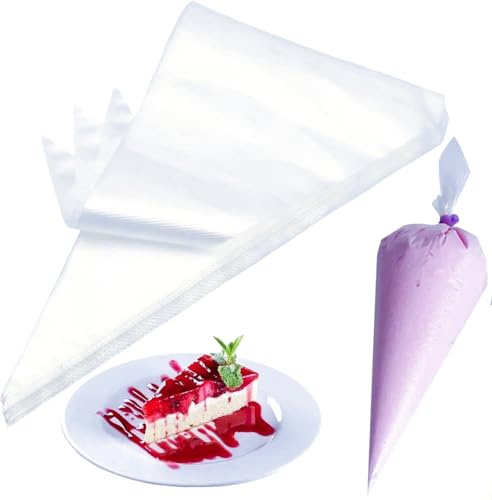 NinBase Lot de 100 poches à douille jetables de 40,6 cm pour glaçage royal, glaçage à la crème et décoration de gâteaux, Mangas Desechables para Repostería, sac de décoration de gâteau jetable