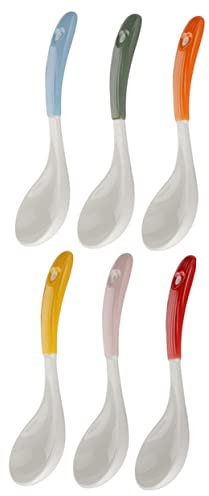 Cabilock 6 Piezas Cucharas Soperas De Cerámica Cuchara Sopera Hogar Para Alimentos Para Comer Gachas Sopa y Arroz