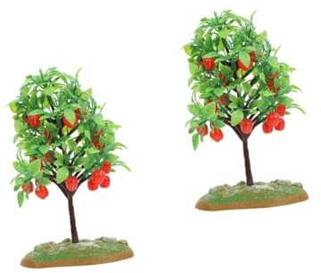 Ciieeo 2 Sätze Apfelbaum-Modell Artificial Tree Modellbäume Qridor Künstliches Zitronen-Rattan Obstbaum Baummodelldekor Bonsai-Dekoration Selber Machen Plastik Green 2 Stück * 2