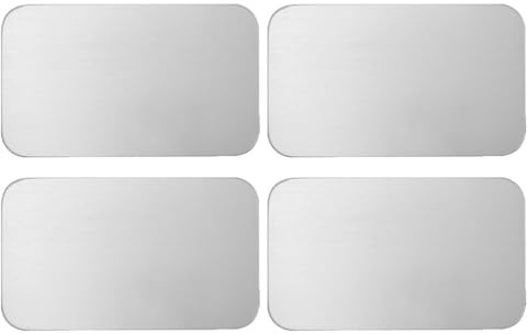 GRIRIW Small Pet Cooling Mat, 4pcs Aluminium Ice Bed Pad for Hamsters | Heat Dissipation Pad, Reusable Smooth Surface, for Chinchillas Mini Animals, Small Pet Sleeping Mat, 3.94X2.36X0.08In, Silver
