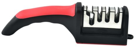 MOKKHNB Affilacoltelli Manuale Portatile a Fasi in Acciaio Inossidabile Design Antiscivolo per Cucina e Chef Strumento Affilatura