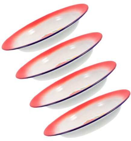 Cabilock 4 Pièces Lot D'assiettes Vintage Rondes Résistantes Pour Service Et Stockage Pour Barbecue Fondue Et Camping Assiettes Rétro Durables En Métal Revêtu