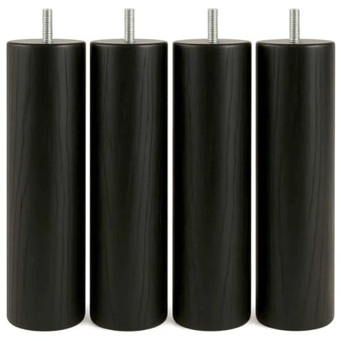 SCM Créations Lot de 4 Pieds de lit et sommier à Visser 30 cm Noir