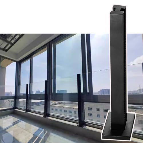 Système de serrage pour garde-corps en verre noir pour balustrades, support de sol pour panneaux de verre, clôture de piscine, pince en verre, solution de montage durable et élégante pour les espaces
