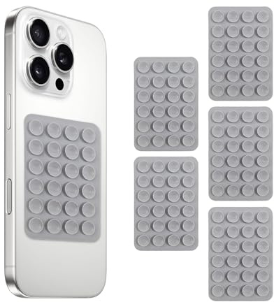 BWOOOWE 5 Pezzi Ventosa per Telefono in Silicone Supporto Antiscivolo per Cellulare Ventosa Auto Compatibile con Custodie iPhone e Android Supporto Hands Free per Selfie e Video(Grigio chiaro)