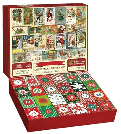 Puzzles Advent Calendars 2025-1008 Pieces Christmas Family Jigsaw Puzzles Game, 24 Days Christmas Countdown Calendar Puzzle Gift For Men Women Boys Girls