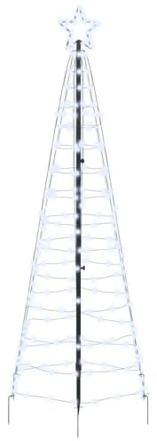 vidaXL LED Weihnachtsbaum mit Erdspießen Kaltweiß 250 cm Eisen