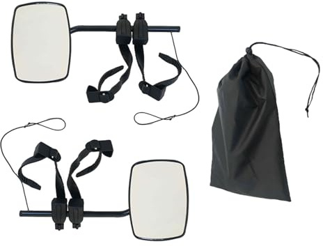 Specchietto laterale 1 paio di specchietti retrovisori per roulotte, girevoli a 360°, regolabili, universali, per auto, camion(190x130mm with Strap)