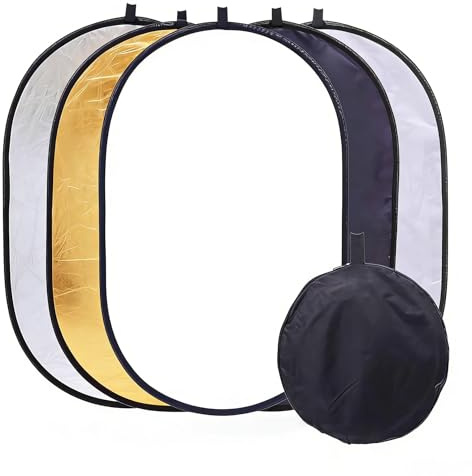 TINMAGI Réflecteur de Lumière Diffuseur de Lumière 5 en 1, 100x150cm Réflecteur Pliable Portable pour Photographie, avec Sac de Transport, pour Éclairage de Studio Photo et Éclairage Extérieur
