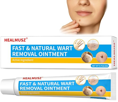 Fast-Acting Wart Remover Cream for Plantar Warts, Verrucas, Corns, Moles and Calluses - Skin Tag Care for Hands & Feet - with Cotton Buds (20g)