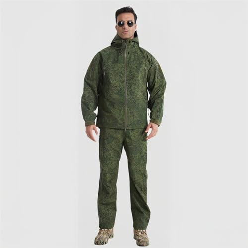 SAYEYBU Tuta Tattica Mimetica, Giacca Antivento Primaverile E Autunnale, Giacche E Completi da Combattimento, Set da Combattimento per Tutte Le Stagioni,Russian Style,XXL