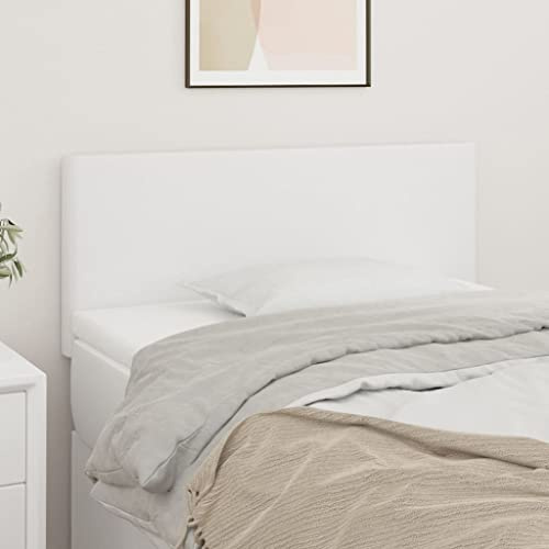 Frdhee Wandkissen Bett, Kopfteil Weiß 80x5x78/88 cm Kunstleder Kissen Rückenkissen für Betthaupt Bettzubehör Schlafzimmer, Schlafzimmer Kopfteil