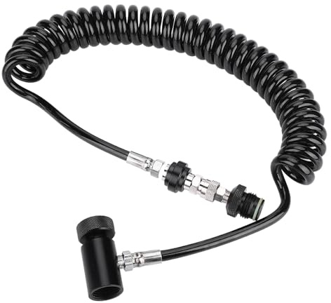 Aoresac Il Miglior Tubo a Spirale Remota per Marcatori di Paintball, Robusto Collegamento Al Cilindro della Pistola Softair, Tubo Ad Alto Flusso con Bloccaggio Interno per Sistemi HPA