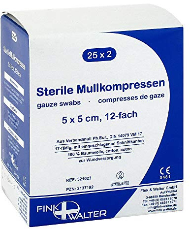 Mullkompressen 5x5 cm Steril 12fach