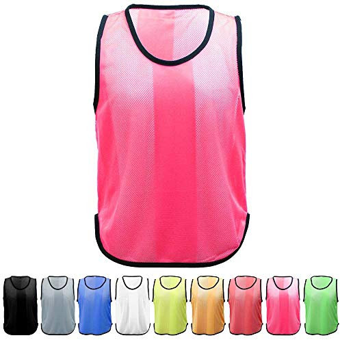 Cawila 10er Set Trainingsleibchen Uni, Größen (rot, Senior)