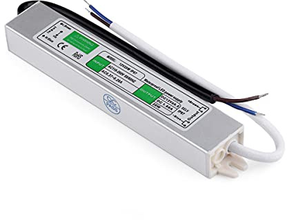Transformateur 12V LED 20W Driver, Alimentation étanche IP67, Transfo 220V AC à DC, Pilote LED Basse Tension à Tension Constante pour CCTV Ampoule à Bande Lumineuse LED