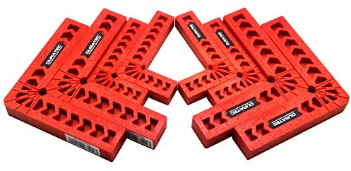 Oudtinx R Positioning Squares, Woodworking Tool, 90 Degree Corner Clamp, Carpentry Squares, Carpenter Tool for Picture Frames, Boxes, Cabinets or Drawers, L-type right angle ruler, Set of 8（3 4）