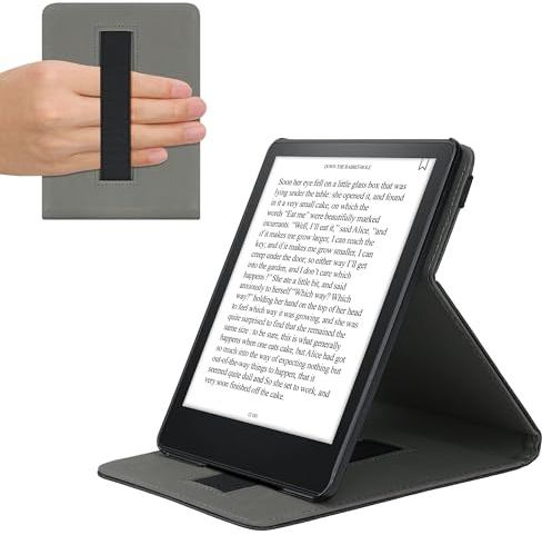 kwmobile Schutzhülle kompatibel mit Amazon Kindle Paperwhite 11. Generation 2021 - Hülle e-Reader mit Schlaufe Ständer - - Schwarz