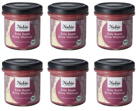NABIO | Mediterraner Aufstrich Rote Beete Birne Walnuss I vegan I (6 x 135g)