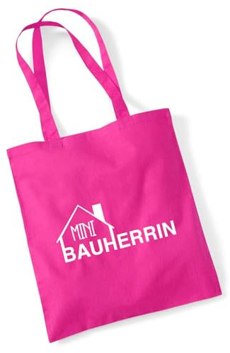 Huuraa Jutetasche Mini Bauherrin Geschenk 10 Liter Fuchsia Baumwolle Mini Bauherrin Aufmerksamkeit