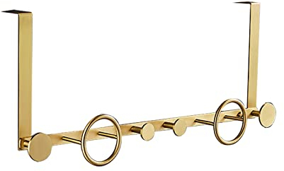 GLYYRLR Handtuchhaken Gebürstetes Gold Kleiderhaken Wandhaken Hakenleiste Messing Mantelhaken, Garderobenhaken für Küche, Büro, Bad