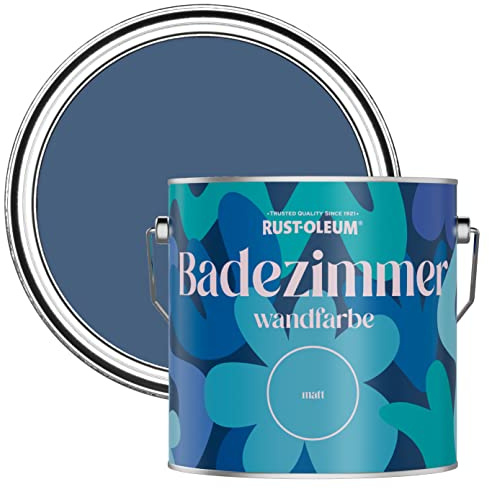 Rust-Oleum Dark Blue Water-Resistant Bathroom Wall & Ceiling Paint - Ink Blue 2.5L