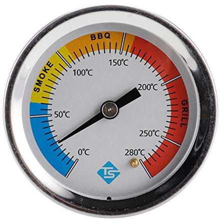 Edelstahl-Thermometer Bi-Metall-Thermometer Zeigerthermometer 0~280 ℃ für Grill-Grill-Räucherofen