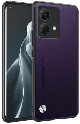 HONLEN Funda para Motorola Moto Edge 40 Neo (6.55 Inches) Carcasa de Negocios Respaldo de Cuero Morado Oscuro