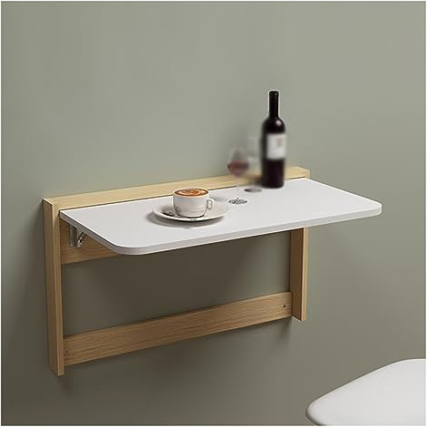 SZITW Wandklapptisch, Klapptisch, Wandtisch aus Holz, an der Wand montierter Klapptisch, Esstisch für die Küche, schwebender Schreibtisch, Esstisch, Laptoptisch, platzsparend, für Küche, Balkonbar