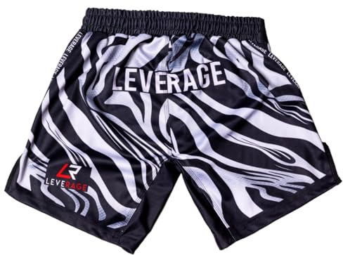 Hävstångsshorts för barn, Jiu-Jitsu BJJ MMA - Nogi Brottning Kickboxning Muaythai Surfing sommarsemester shorts, Zebra, 6-9 Years