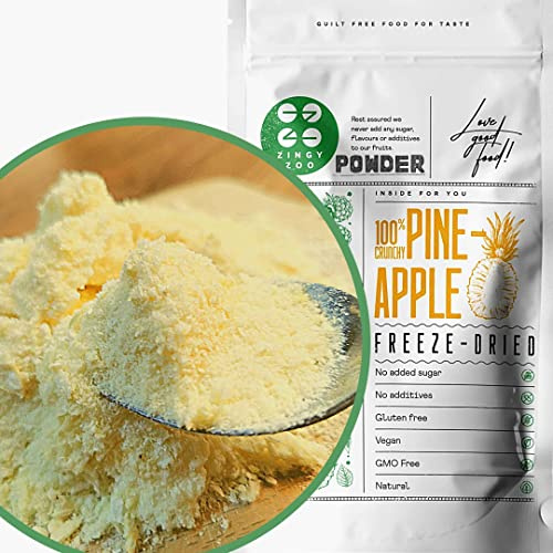 Piña Deshidratada en Polvo | XL 300g Fruta en Polvo Liofilizada | Freeze Dried Fruit Powder | Piña Deshidratada | Liofilizada Gefriergetrocknetes Ananaspulver | Pineapple Powder ZingyZoo